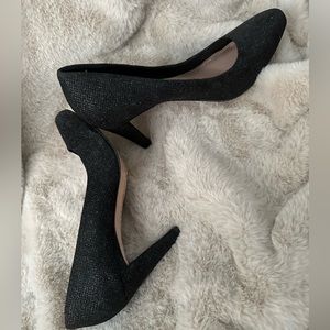 VINCE CAMUTO Pumps Women's 6.5 Torvo Black Sparkle Slip On Heels EUC